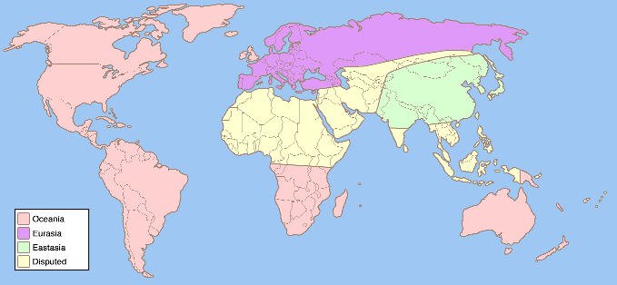 1984 fictious world map